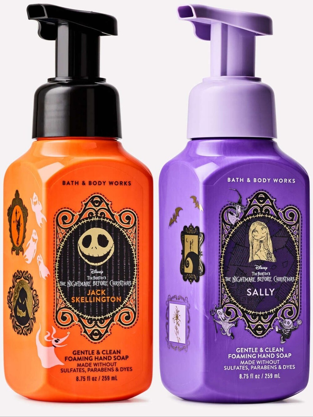 Bath & Body Works Jack & Sally Foaming Hand Soap Set NEW Halloween Night Rare